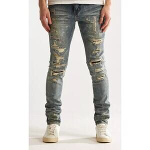 NWT Embellish‎ Cedric Blue Ripped Denim Jeans (EMBSP122-102), 125$